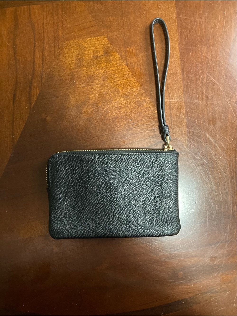 Coach Cross-Grain Leather Corner Zip Wristlet In Black NWT - Picture 3 of 11